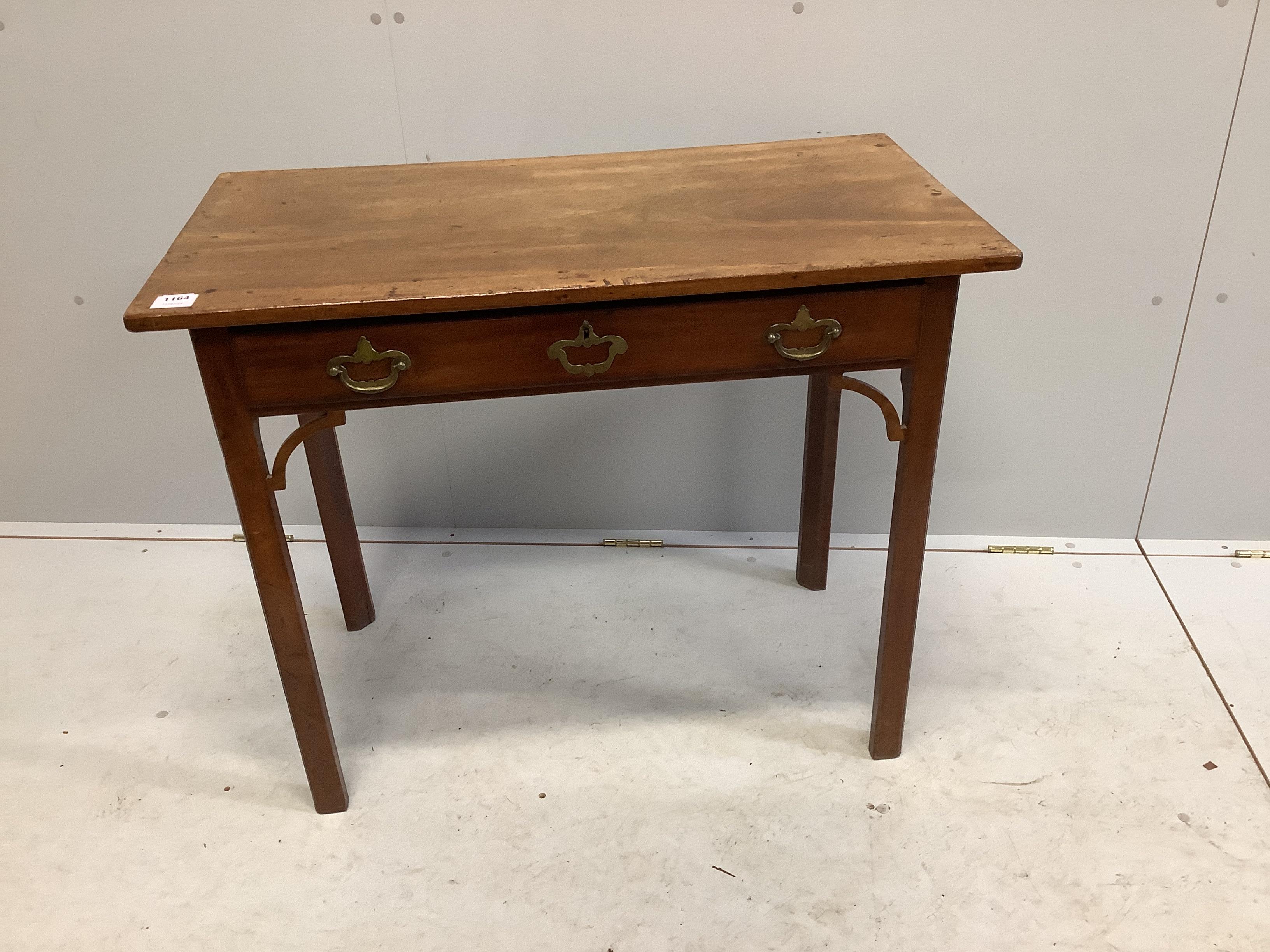A George III mahogany side table, width 91cm, depth 49cm, height 73cm